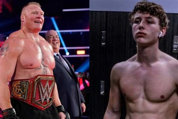 WWE superstar Brock Lesnar with son Luke Lesnar